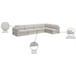 Meridian Furniture Beckham Beige Durable Linen Textured Fabric Modular Sectional
