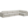 Meridian Furniture Beckham Beige Durable Linen Textured Fabric Modular Sectional