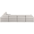 Meridian Furniture Beckham Beige Durable Linen Textured Fabric Modular Sectional