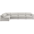 Meridian Furniture Beckham Beige Durable Linen Textured Fabric Modular Sectional