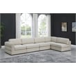 Meridian Furniture Beckham Beige Durable Linen Textured Fabric Modular Sectional
