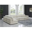 Meridian Furniture Beckham Beige Durable Linen Textured Fabric Modular Sectional