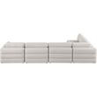 Meridian Furniture Beckham Beige Durable Linen Textured Fabric Modular Sectional