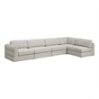 Meridian Furniture Beckham Beige Durable Linen Textured Fabric Modular Sectional