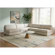 Meridian Furniture Beckham Beige Durable Linen Textured Fabric Modular Sectional