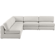 Meridian Furniture Beckham Beige Durable Linen Textured Fabric Modular Sectional