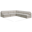 Meridian Furniture Beckham Beige Durable Linen Textured Fabric Modular Sectional