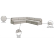 Meridian Furniture Beckham Beige Durable Linen Textured Fabric Modular Sectional
