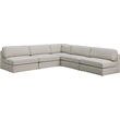 Meridian Furniture Beckham Beige Durable Linen Textured Fabric Modular Sectional