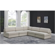 Meridian Furniture Beckham Beige Durable Linen Textured Fabric Modular Sectional