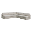 Meridian Furniture Beckham Beige Durable Linen Textured Fabric Modular Sectional