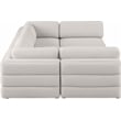 Meridian Furniture Beckham Beige Durable Linen Textured Fabric Modular Sectional