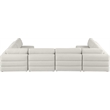 Meridian Furniture Beckham Beige Durable Linen Textured Fabric Modular Sectional