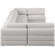 Meridian Furniture Beckham Beige Durable Linen Textured Fabric Modular Sectional