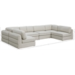 Meridian Furniture Beckham Beige Durable Linen Textured Fabric Modular Sectional