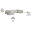 Meridian Furniture Beckham Beige Durable Linen Textured Fabric Modular Sectional