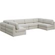 Meridian Furniture Beckham Beige Durable Linen Textured Fabric Modular Sectional