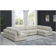 Meridian Furniture Beckham Beige Durable Linen Textured Fabric Modular Sectional