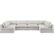 Meridian Furniture Beckham Beige Durable Linen Textured Fabric Modular Sectional