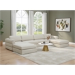 Meridian Furniture Beckham Beige Durable Linen Textured Fabric Modular Sectional