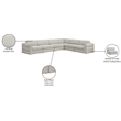 Meridian Furniture Beckham Beige Durable Linen Textured Fabric Modular Sectional
