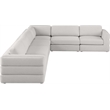 Meridian Furniture Beckham Beige Durable Linen Textured Fabric Modular Sectional