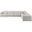 Meridian Furniture Beckham Beige Durable Linen Textured Fabric Modular Sectional