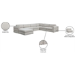 Meridian Furniture Beckham Beige Durable Linen Textured Fabric Modular Sectional