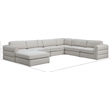 Meridian Furniture Beckham Beige Durable Linen Textured Fabric Modular Sectional