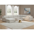 Meridian Furniture Beckham Beige Durable Linen Textured Fabric Modular Sectional