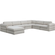 Meridian Furniture Beckham Beige Durable Linen Textured Fabric Modular Sectional