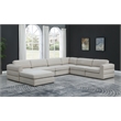 Meridian Furniture Beckham Beige Durable Linen Textured Fabric Modular Sectional