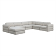Meridian Furniture Beckham Beige Durable Linen Textured Fabric Modular Sectional