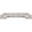 Meridian Furniture Beckham Beige Durable Linen Textured Fabric Modular Sectional