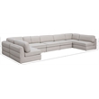 Meridian Furniture Beckham Beige Durable Linen Textured Fabric Modular Sectional