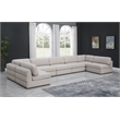Meridian Furniture Beckham Beige Durable Linen Textured Fabric Modular Sectional
