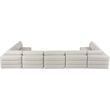 Meridian Furniture Beckham Beige Durable Linen Textured Fabric Modular Sectional