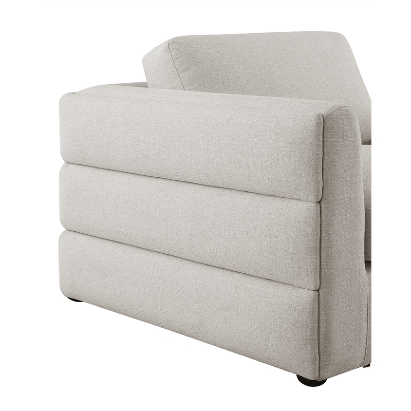 Meridian Furniture Beckham Beige Durable Linen Textured Fabric Modular Sectional