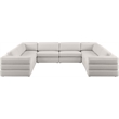 Meridian Furniture Beckham Beige Durable Linen Textured Fabric Modular Sectional