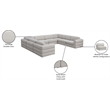 Meridian Furniture Beckham Beige Durable Linen Textured Fabric Modular Sectional