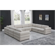 Meridian Furniture Beckham Beige Durable Linen Textured Fabric Modular Sectional