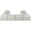 Meridian Furniture Beckham Beige Durable Linen Textured Fabric Modular Sectional