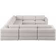 Meridian Furniture Beckham Beige Durable Linen Textured Fabric Modular Sectional