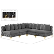 Meridian Furniture Tremblay Grey Velvet Modular Sectional