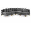 Meridian Furniture Tremblay Grey Velvet Modular Sectional