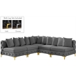 Meridian Furniture Tremblay Grey Velvet Modular Sectional