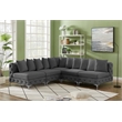 Meridian Furniture Tremblay Grey Velvet Modular Sectional