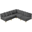 Meridian Furniture Tremblay Grey Velvet Modular Sectional