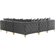 Meridian Furniture Tremblay Grey Velvet Modular Sectional