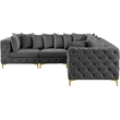 Meridian Furniture Tremblay Grey Velvet Modular Sectional